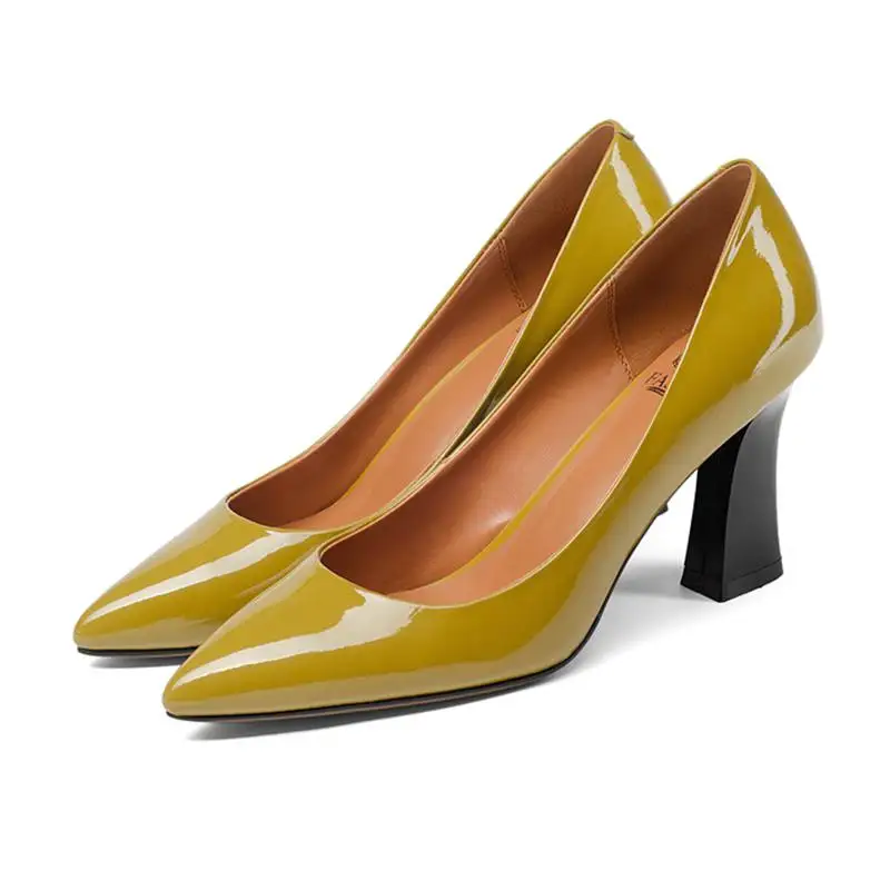 De J074 yellow1 Tacones Bombas Altos Orcha black2 Lisa Auténtico Boda Las Estilete Mujeres Size33 Cuero 43 Black1 yellow2 Zapatos Punta En Trabajo xnxRT0BPqw
