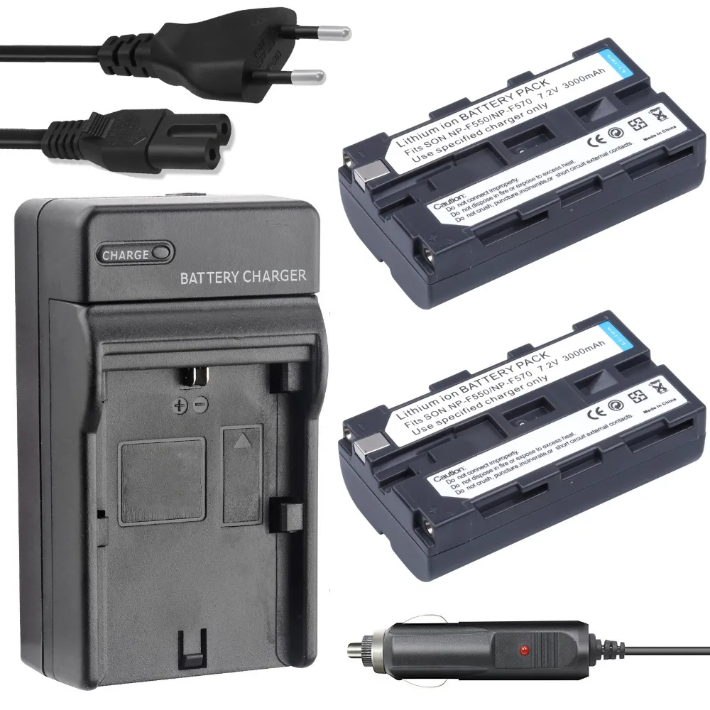 DSTE Akku Set Für Sony Kameras - 2x NP-F550 + Ladegerät