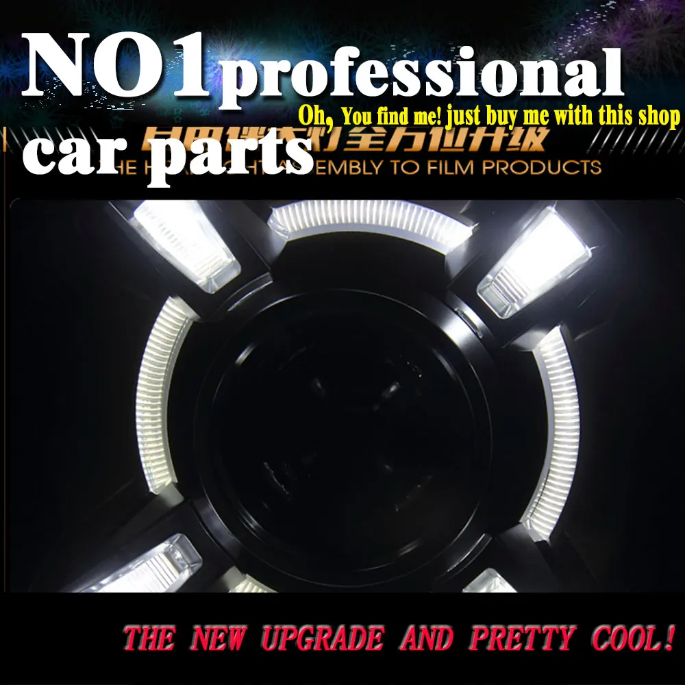 

Car Styling 2015 For Jeep Renegade headlights led head lamp DRL front Bi-Xenon Lens Double Beam HID KIT