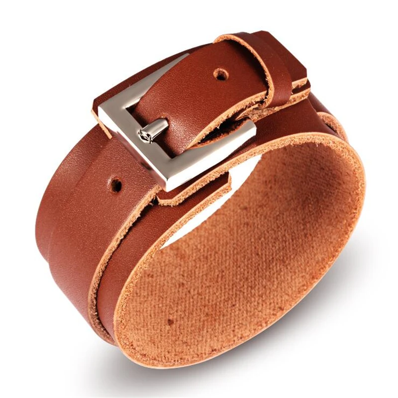 Brown Belt For Male Female Bracelets Jewelry punk style bangles Trendy