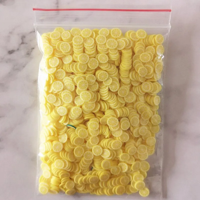 1000pcs 10g Fruit Slice 5mm/10mm Decoration Crafts Flatback Cabochon Scrapbooking Embellishments Kawaii DIY Accessories - Цвет: 5mm Yellow lemon 10g