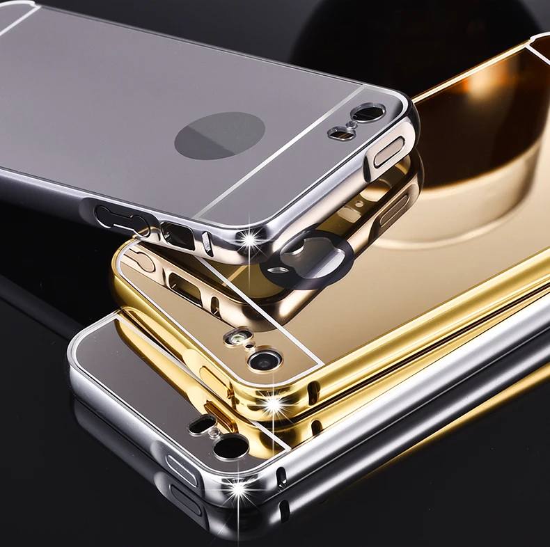 Shiny Mirror Case for Apple iPhone SE 5S 5 Hard Plating Metal Aluminum