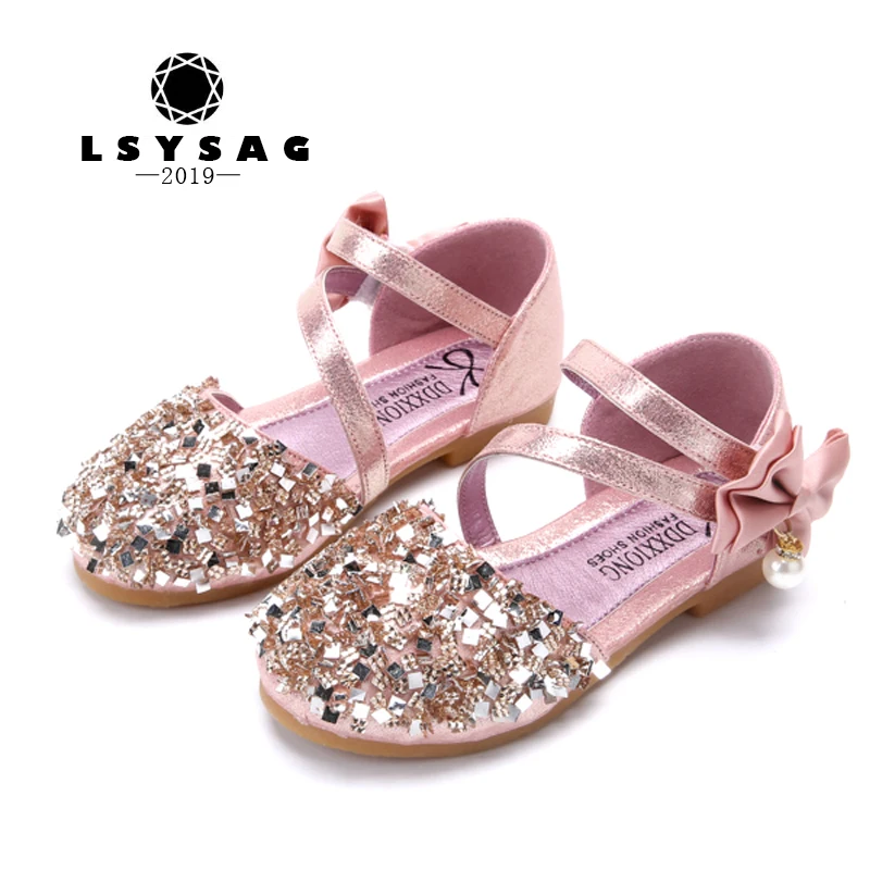 

Lsysag Kids Queen Princess Shoes Female Sandals Pump Paillette Hot Sell Quality Class A HOOk&LOOP Girls Dearms Prewalker