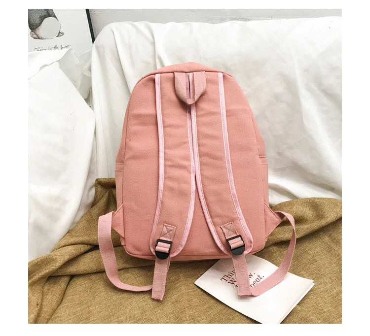 Preppy Style Women Backpack for School Teenagers Girls Vintage School Bag Ladies Canvas Fabric Backpack Female Book bag Mochila--_34_23
