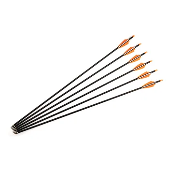 

30 Inches Mixed Carbon Arrow Spine 500 OD 7.8mm Orange White Feather for Compound Bow Archery Hunting Shooting