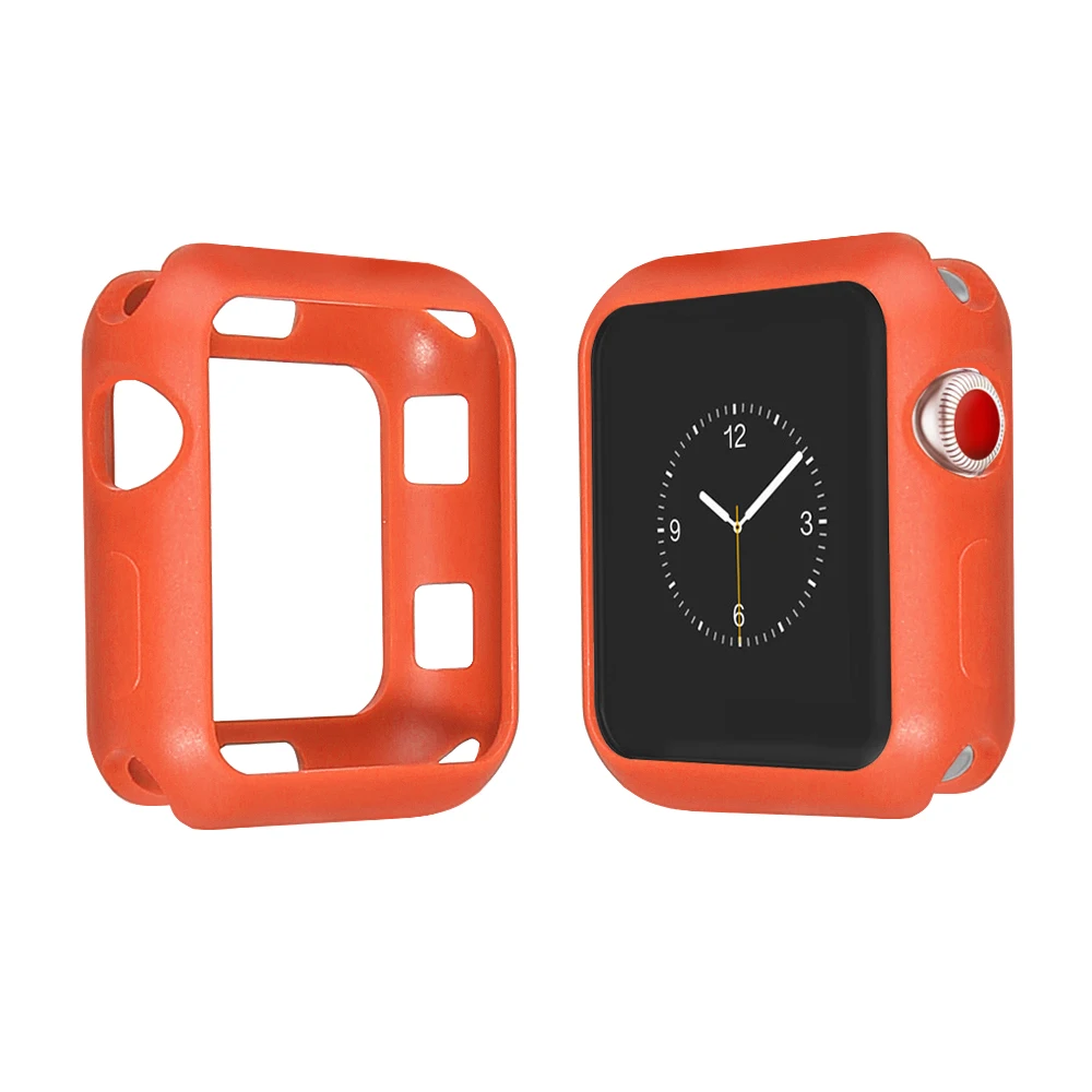 Силиконовый чехол для apple watch band apple watch 5 4 3 44 мм 40 мм iWatch чехол 42 мм/38 мм мягкая защитная рамка Полная защита