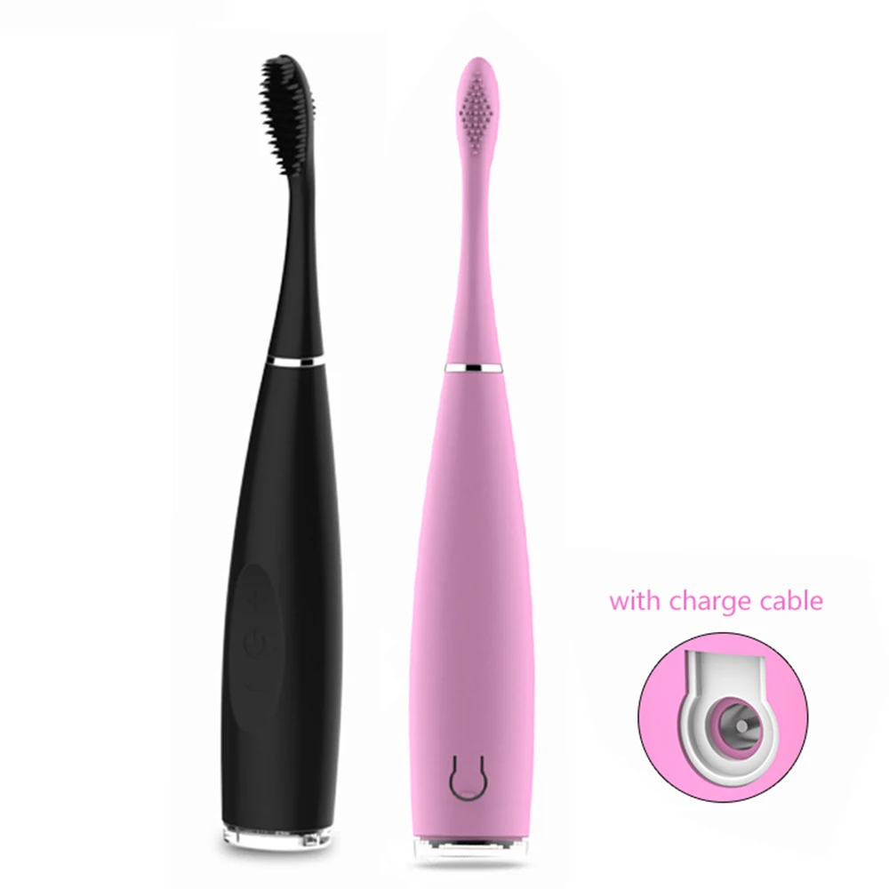 

2018 new Hot Silicone chargeable Sonic Electric Toothbrush USB Charging Teeth Tooth Brush Waterproof Deep Clean Teeth Whitening