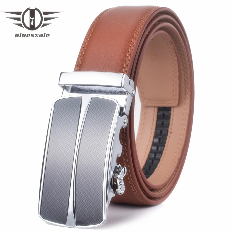 

Plyesxale Cow Genuine Leather Belt For Men 2018 High Quality Mens Automatic Leather Belt Elegant Luxury Designer Men Belts G51
