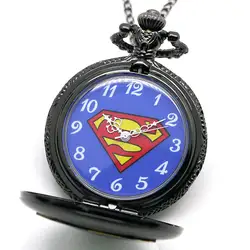 2017 best подарки для DC Comics поклонников Супермена супергероя для мальчиков подростков часы карманные часы для мужчин Для женщин Цепочки и