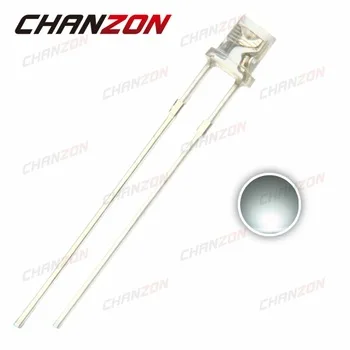 CHANZON 100pcs LED 3mm Diode White Clear Lens Flat Top Transparent 3 mm DIY LED Light Emitting Diode Lamp Electronics Components