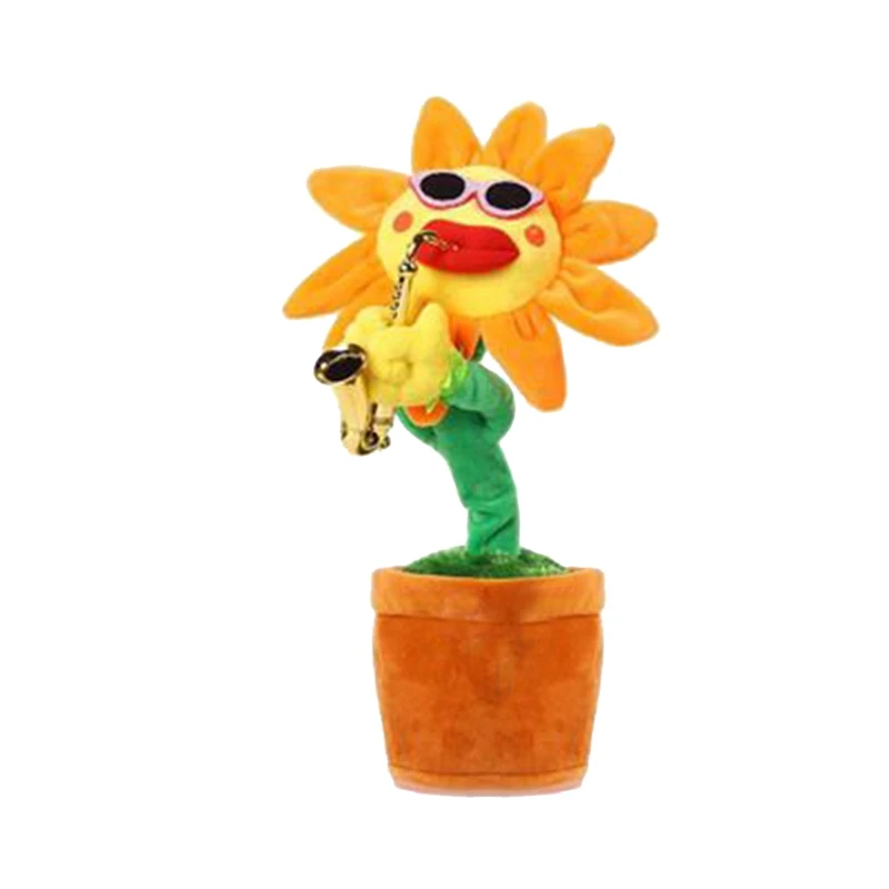 Singing&Dancing Flower Enchanting Sunflower with Saxophone Soft Stuffed