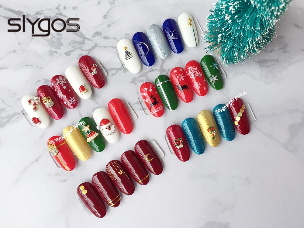 SLYGOS, год, ограниченная серия, 12 цветов, 10 мл, замачиваемый УФ светодиодный Гель-лак для ногтей, лак, долговечный УФ-Гель-лак, Рождественский