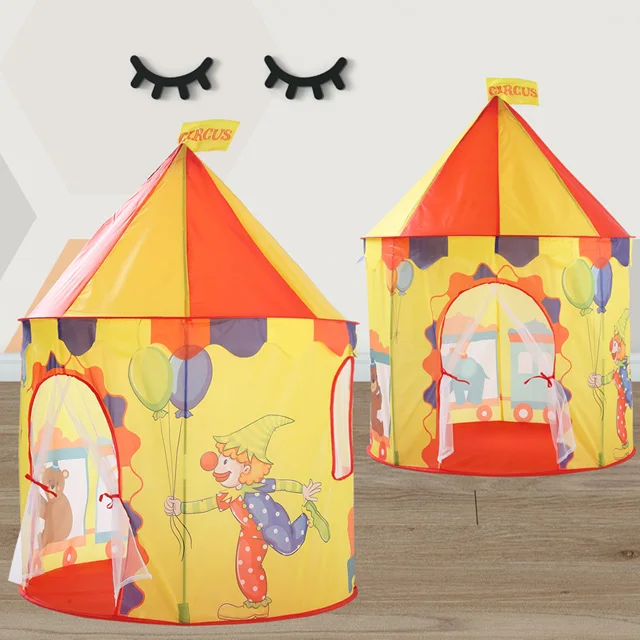 135 см Замок принцессы игровой шатер мяч игрушки бассейн палатка мальчики девочки Портативный Крытый открытый детские игровые палатки домик хижина для детей игрушки - Цвет: Circus