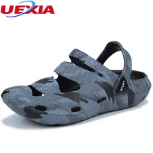 UEXIA/Новинка; летние мужские модные шлепанцы; повседневные шлепанцы; прозрачная обувь; пляжная дышащая обувь на плоской подошве; Sandalias zapatos hombre