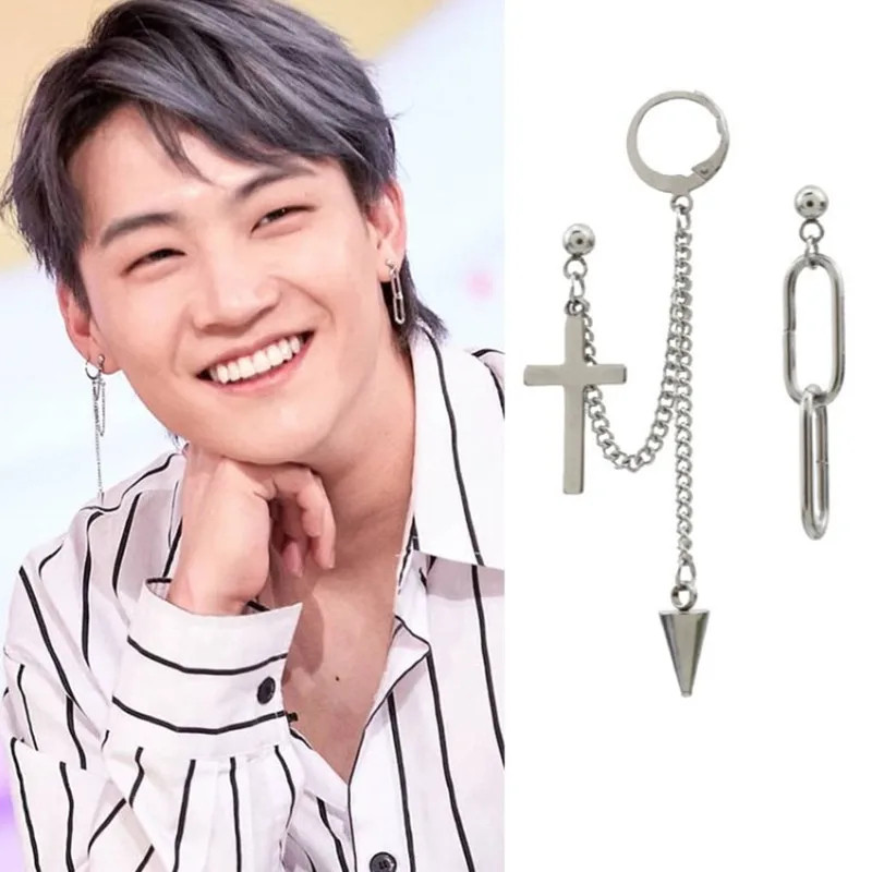 

2019 new fashion Taper KPOP Bangtan Boys Album V DNA Stud Earrings Korean Jewelry Accessories For Mens And Womens Earring