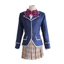Anime Cosplay Shokugeki no Soma Erina Nakiri Megumi Tadokoro Costume Cotton coat skirt bow tie Free Shipping shokugeki no souma megumi tadokoro blue braid cosplay wig halloween role play wig accessory