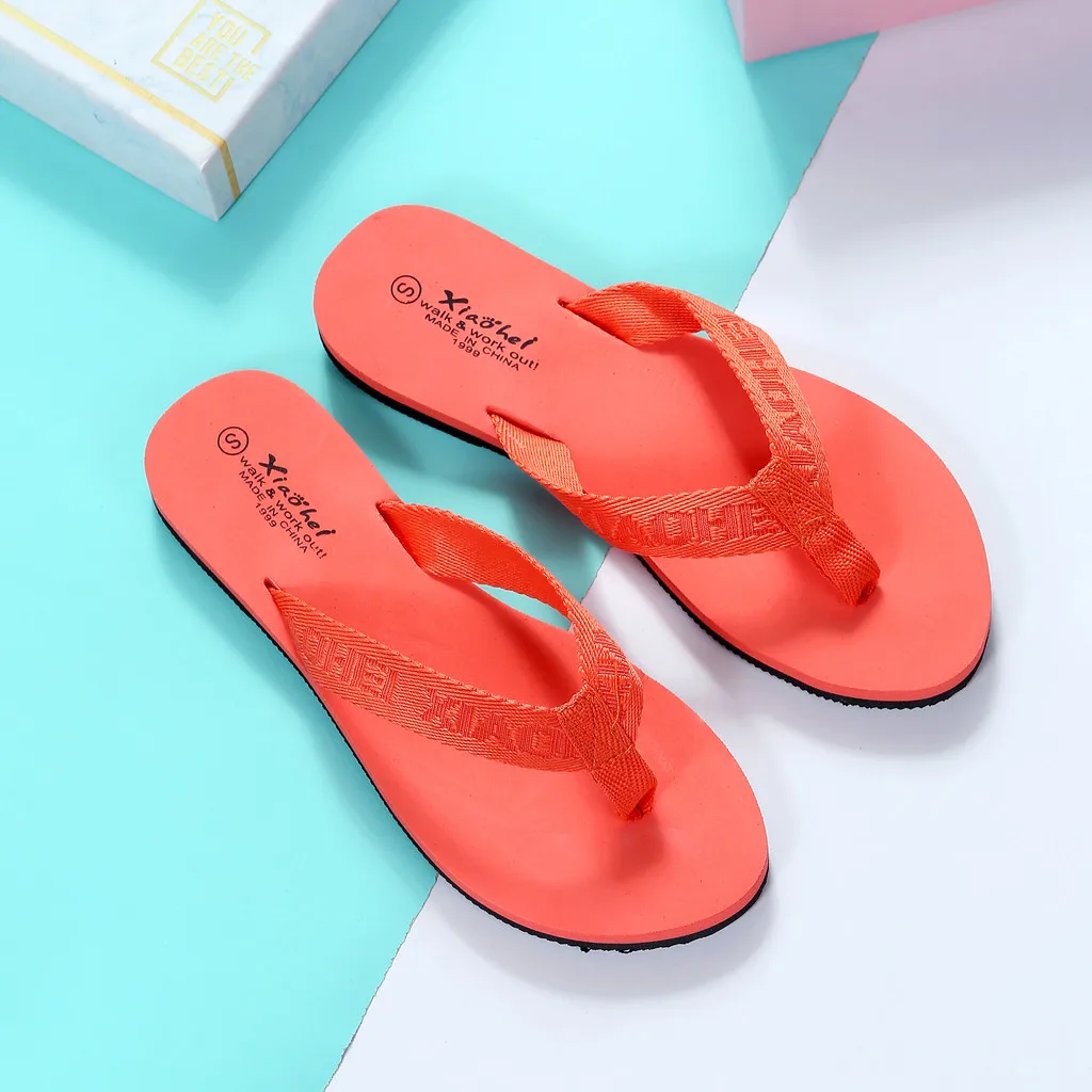 Летние вьетнамки; женские шлепанцы; нескользящие пляжные сандалии; 4 цвета; домашние тапочки на плоской подошве; повседневная обувь; Цвет Красный