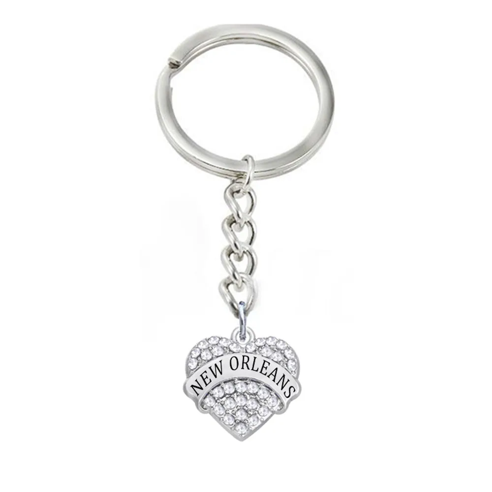

DOUBLE NOSE New Arrival Drop Shipping Car Jewelry Alloy New Orleans Pave Charm Key Chains For Women