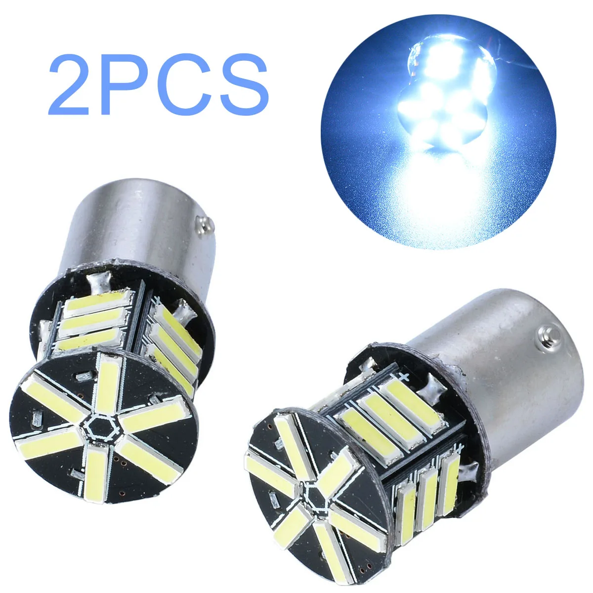 

2pcs 12V BA15S 1156 7020 Turn Signal Light 21LED Super White Tail Backup Reverse Brake Light Bulb for Car Lighting