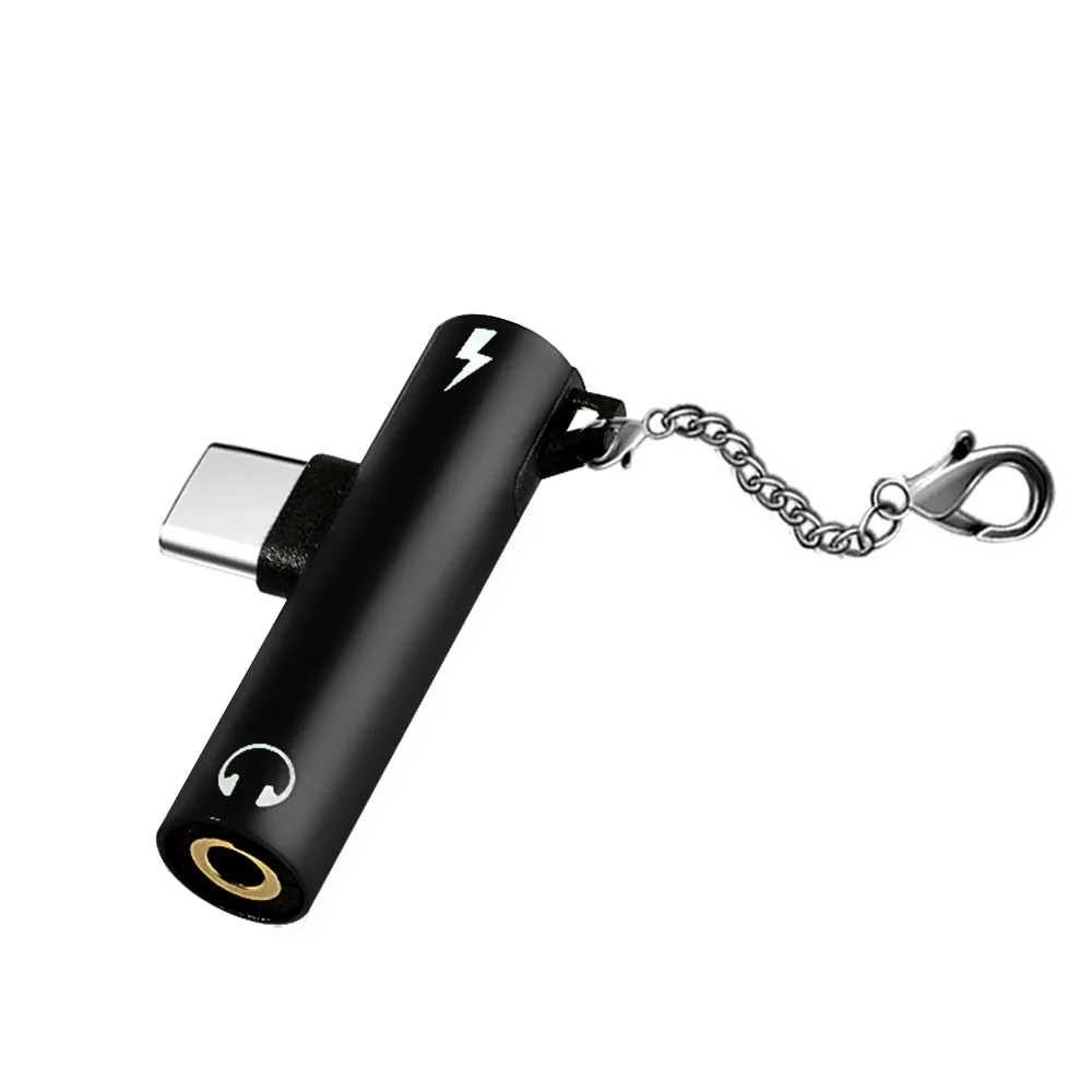 Type C до 3,5 мм аудио адаптер для наушников type-C 3,5 Aux Jack кабель для зарядки USB C USB-C Зарядка для Xiaomi для huawei P20 - Цвет: black