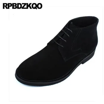 

Designer Shoes Men High Quality Boots Dress Fall Party Booties Oxford Chunky Formal Lace Up Business Suede Genuine Leather Ankle