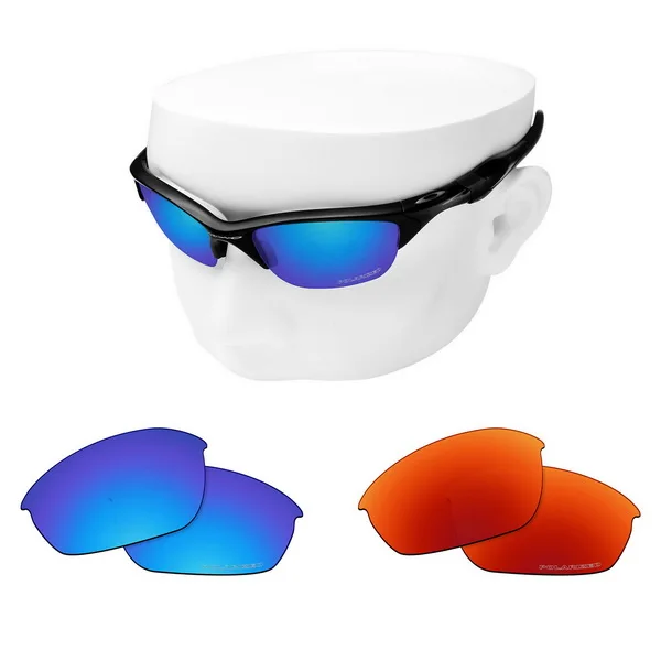 Blue and Red OOWLIT Анти-Царапины замена линз для-Оукли Половина Куртка 2,0 OO9144 гравированные поляризованные солнцезащитные очки - Цвет линз: Blue and Red