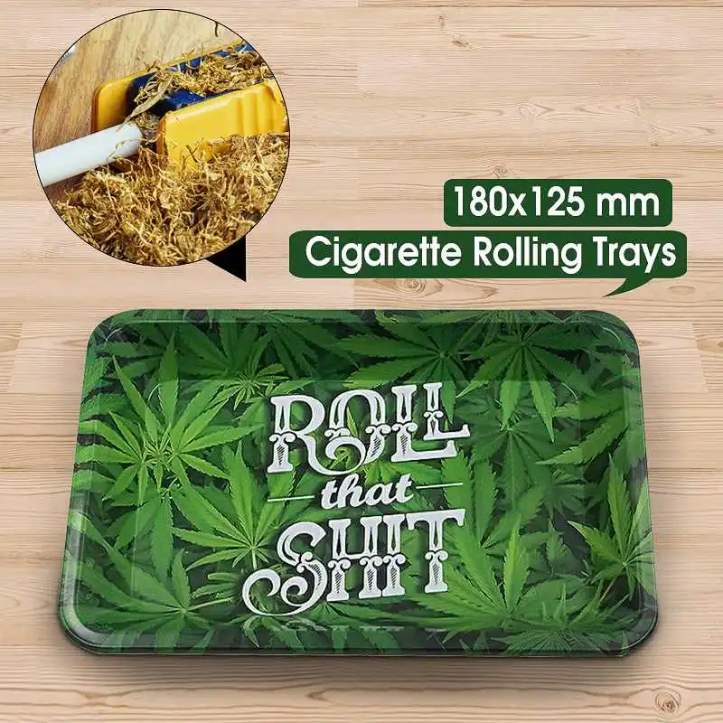 Мини эфирные лотки для курения 18x12,5/14 см металлические кленовые листья сигареты скручивающийся поднос табак плиты хранения аксессуары для курения - Цвет: 18x12.5cm