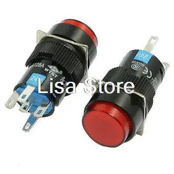 

Fastest Free Delivery 5 Pin Terminals Momentary Round Push Button Switch DC 24V With Red Lamp
