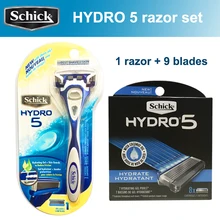 Новинка, набор лезвий для бритья Schick Hydro 5(9 лезвий+ 1 Бритва), лучший ручной набор бритв для мужчин