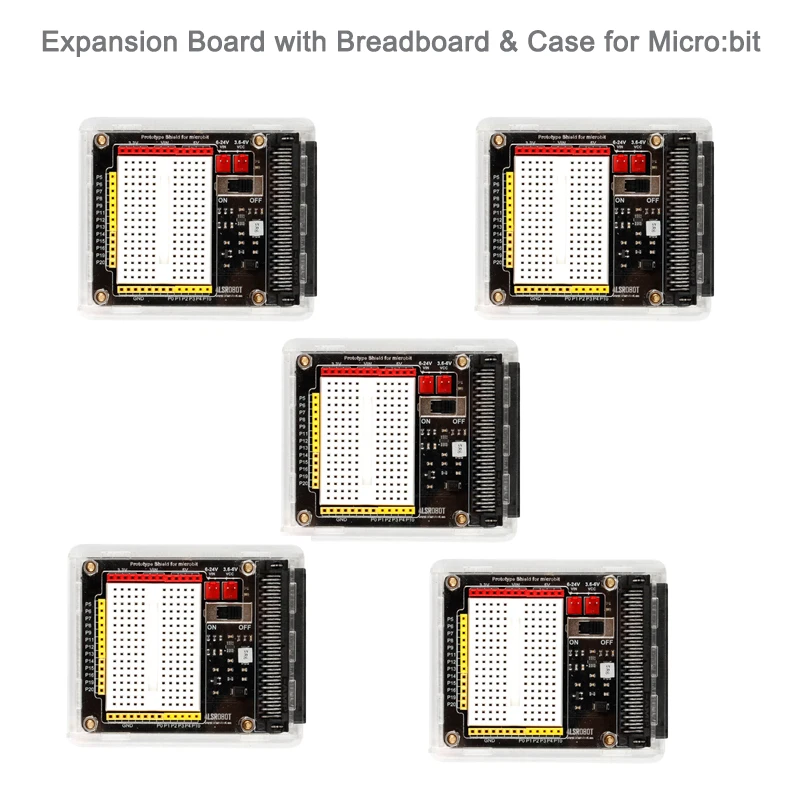 5 шт. плата расширения с макетной платой бортовой и прозрачный защитный чехол для BBC Micro: bit, для питона графического программирования