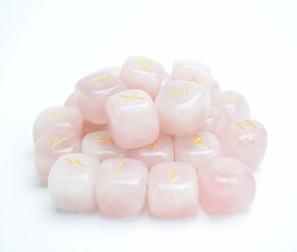 Rose Quartz Rune Stones (8)