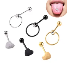 3 шт./компл. Нержавеющая сталь сердце пирсинг-штанга для языка кольцо пупка Бар хирургическое пирсинг сексуальное тело пирсинг ювелирные изделия