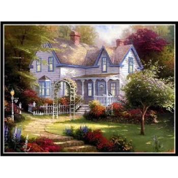 

New Diamond Painting Cross Stitch Kits Needlework Square Rhinestone Diamond Mosaic Diamond Embroidery Garden Cottage Home Decor