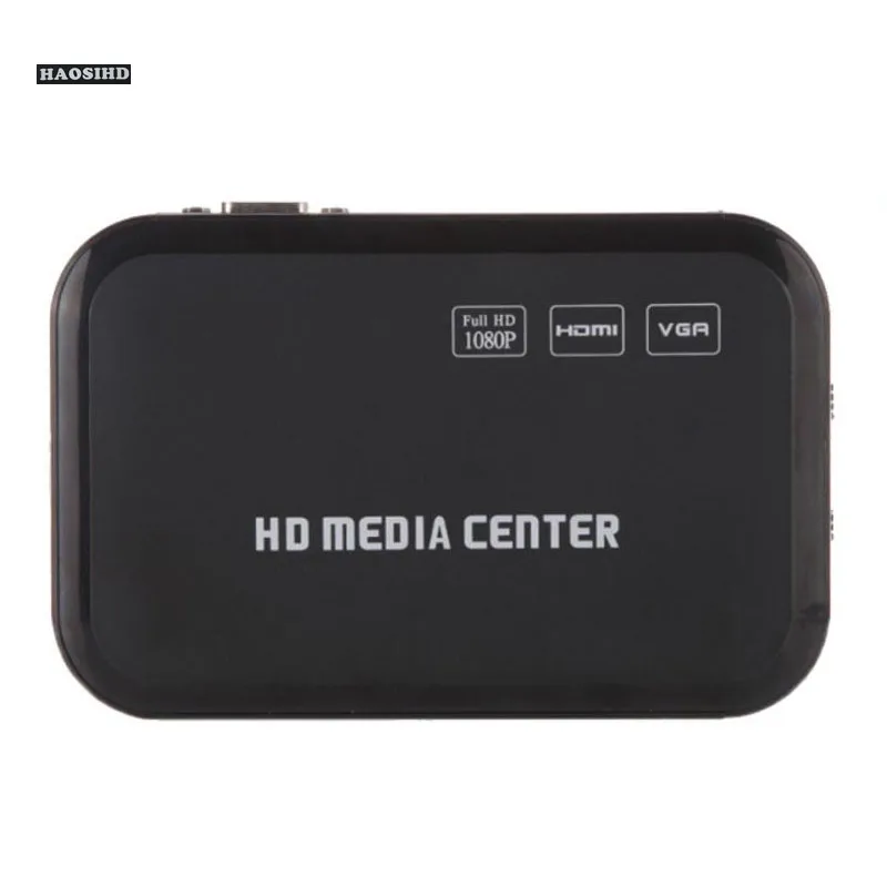 

Mini Full HD 1080P Media Player with HDMI/VGA/AV/USB/SD/MMC/Optical output - Black, Auto play function when power on.