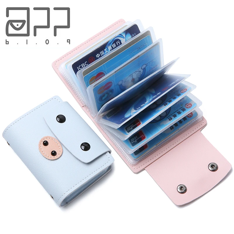 

APP BLOG Cute Cartoon Pig Card Case Holder Women Men Girl Boy Kids Sweet Candy Color Credit ID Bank Card Bag Passport Cover 2019