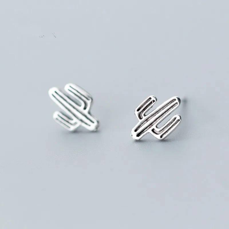 100-925-Sterling-Silver-Women-s-Fashion-Vintage-Cactus-Stud-Earrings-for-Women-School-Girls-Daughter