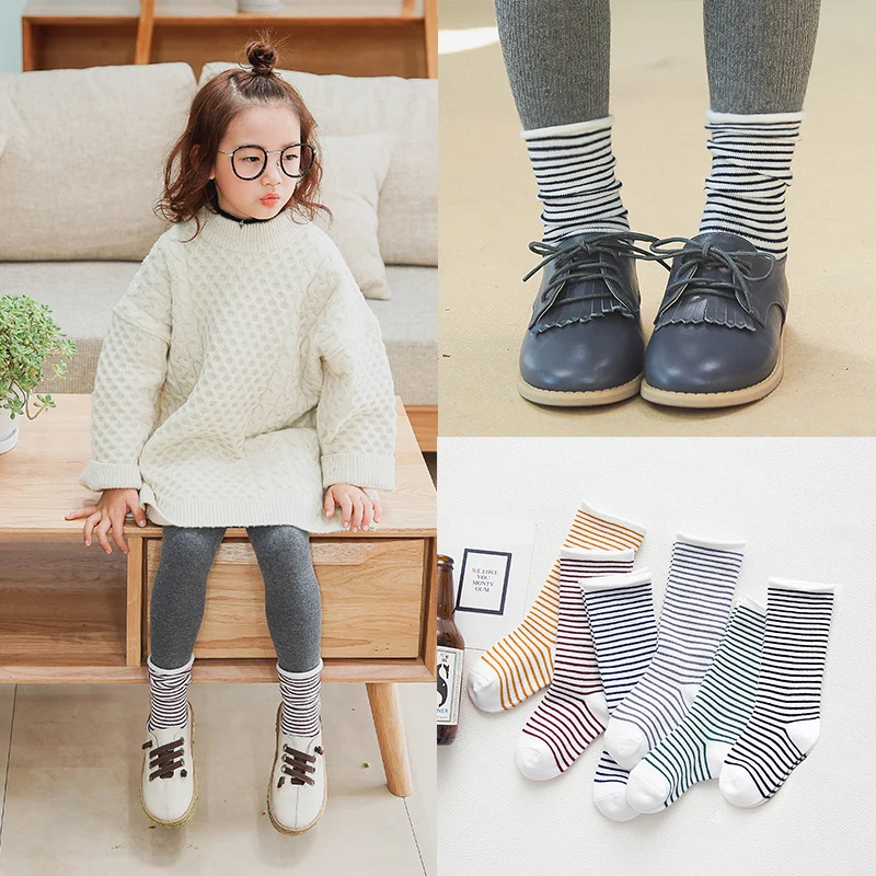 

1-10y Spring/Autumn/Winter Baby Boys Girls Warm Socks New Design Children Toddle Cotton Socks Stripe C917