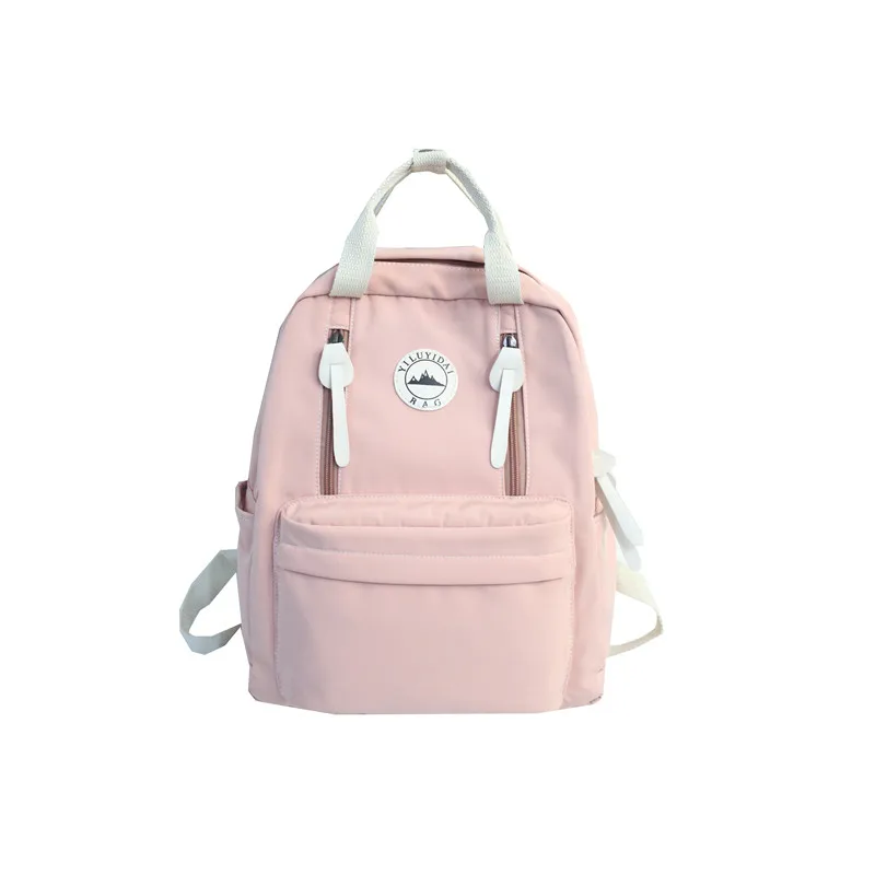 DCIMOR водонепроницаемый нейлоновый женский рюкзак, Женский дорожный рюкзак с кольцевой пряжкой для девочек-подростков, школьный рюкзак с вертикальной молнией Mochila - Цвет: pink