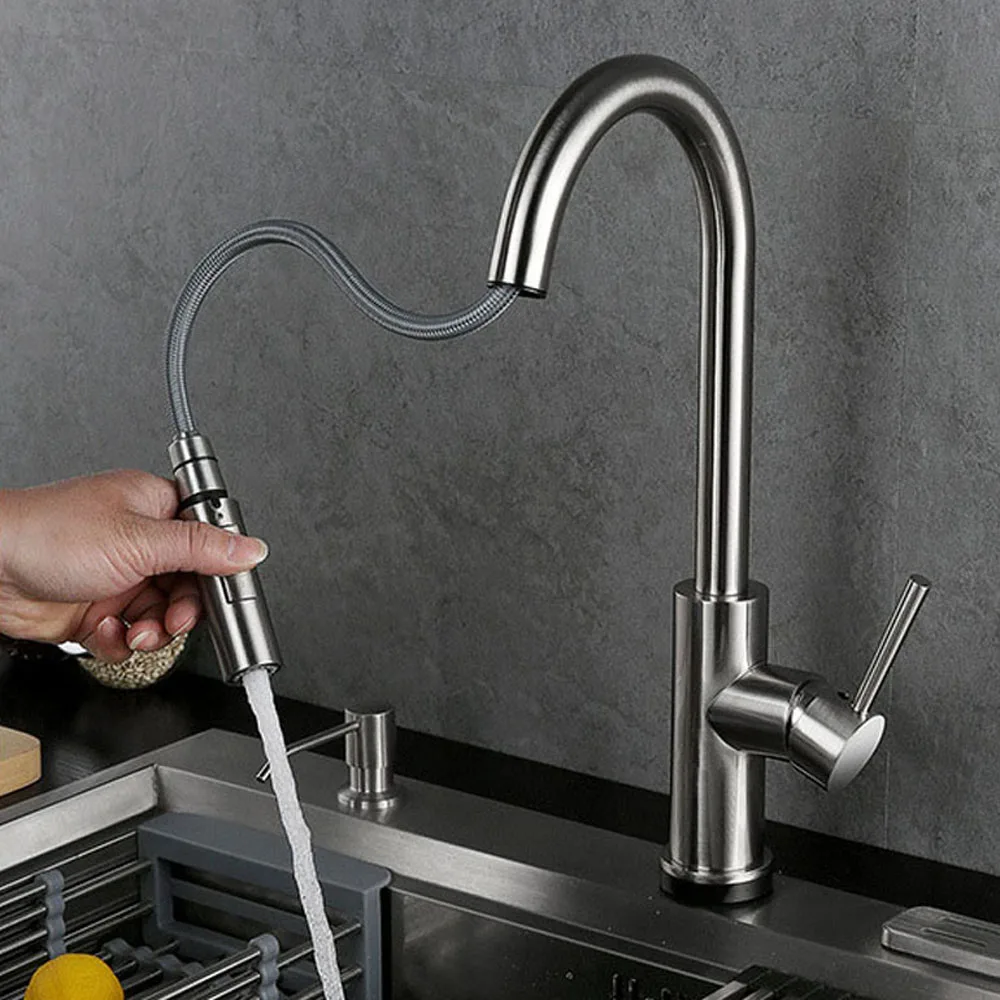 Kitchen Faucet Pot touch sensing kitchen pull faucet hot and cold faucet 304 stainless steel faucet Kitchen Faucet Pot touch sensing kitchen pull faucet hot and cold faucet 304 stainless steel faucet