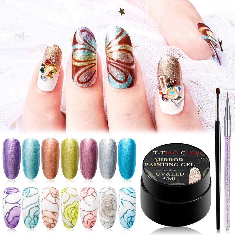 

T-TIAO CLUB Wire Drawing Nail Gel Polish UV Lacquer Web Painting Gel Varnish Pulling Silk Nail Spider Creative Nail Art