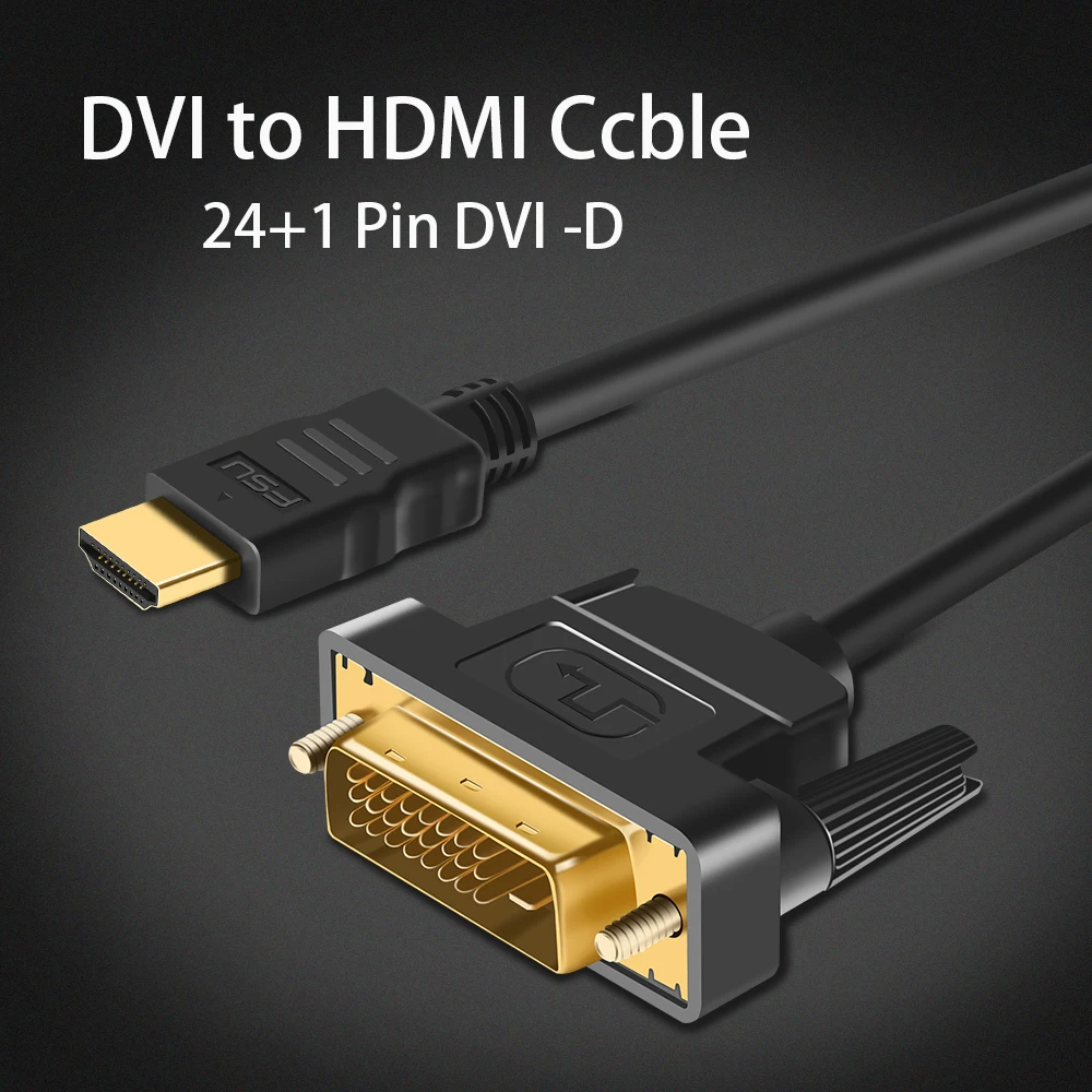 HDMI к DVI 24+ 1 штыревой адаптер Male to Female 3D 1080 P для LCD DVD HDTV xbox Высокоскоростной HDMI кабель 1 м 2 м 3 м 5 м