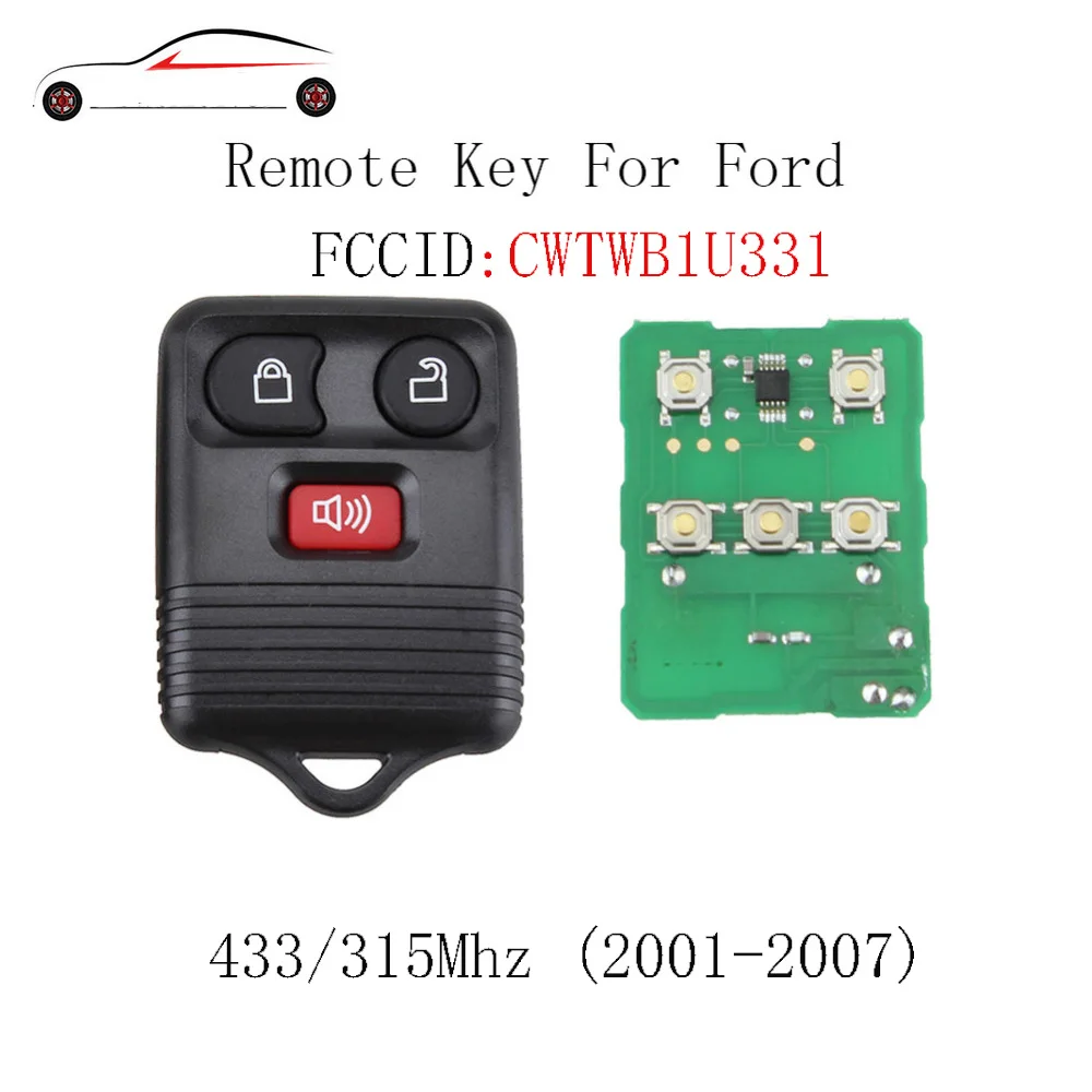 

GORBIN 3Buttons 433/315Mhz Remote Key for Ford 2001 2002 2003 2004 2005 2006 2007 Escape F 150 Explorer CWTWB1U345 Original Key