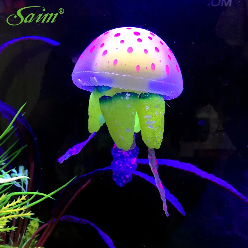 Saim Creative Aquarium Simulated Jellyfish Ornaments Acuarios Rubber