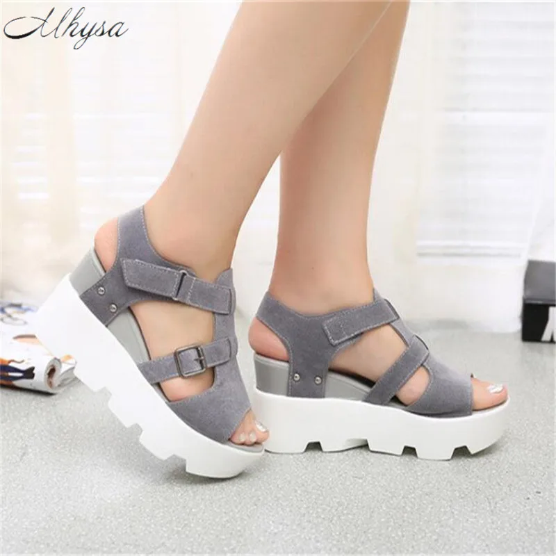 

Mhysa 2019 new summer wedge shoes fashion breathable lightweight resistant fish mouth sandals muffin platform women's shoes Z37