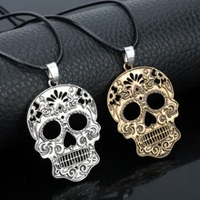 Dongsheng Мода Классический Мексиканский сахар, Череп, ожерелье День мертвых Скелет Кулон ожерелье мужские очаровательные подарочные украшения