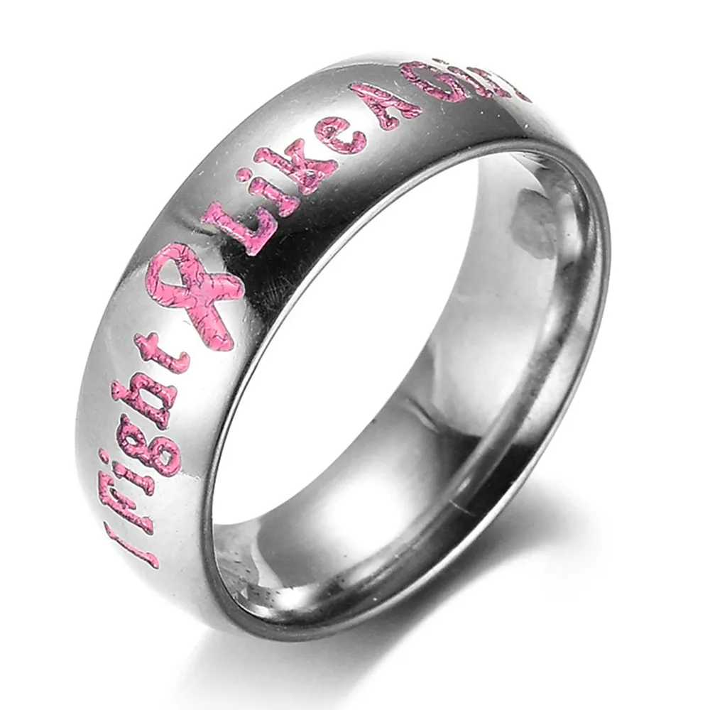 Obligation Women's Ring of Support Breast Cancer Awareness Pink ribbon Rings Female Organization Jewelry | Украшения и