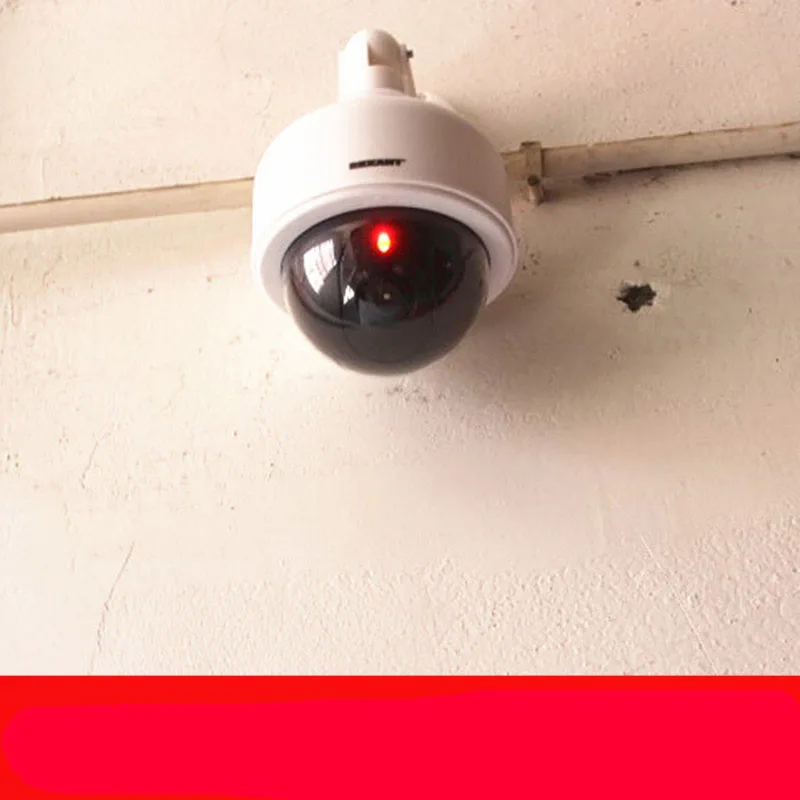 

Eva2king outdoor CCTV Fake Simulation Dummy Camera Flashing LED Light Fake Camera Home Surveillance Security Dome White monitor
