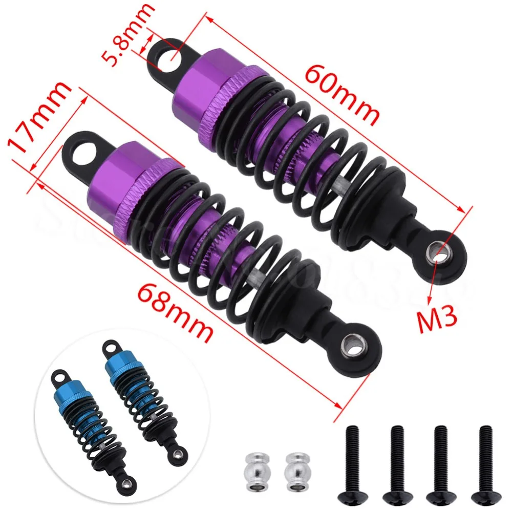 

HSP 102004 Aluminum Oil Shock Absorber 02002 1:10th Upgrade Parts Blue / Purple For RC Car Drift Sonic Xeme Flying Fish