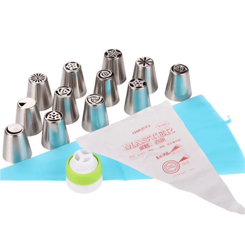 

27pc/Set Russian Icing Piping Nozzles Stainless Steel Flower Cream Pastry Tips Nozzles Bag Cupcake Cake Decorating Tools