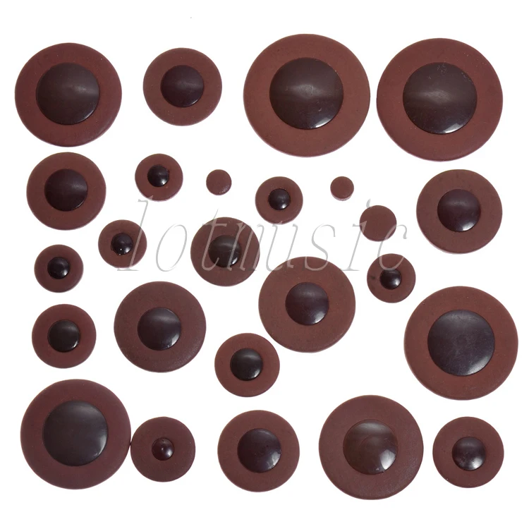 Deluxe Dark Brown Alto Saxophone Woodwind 25p Leather Pad for Yamaha